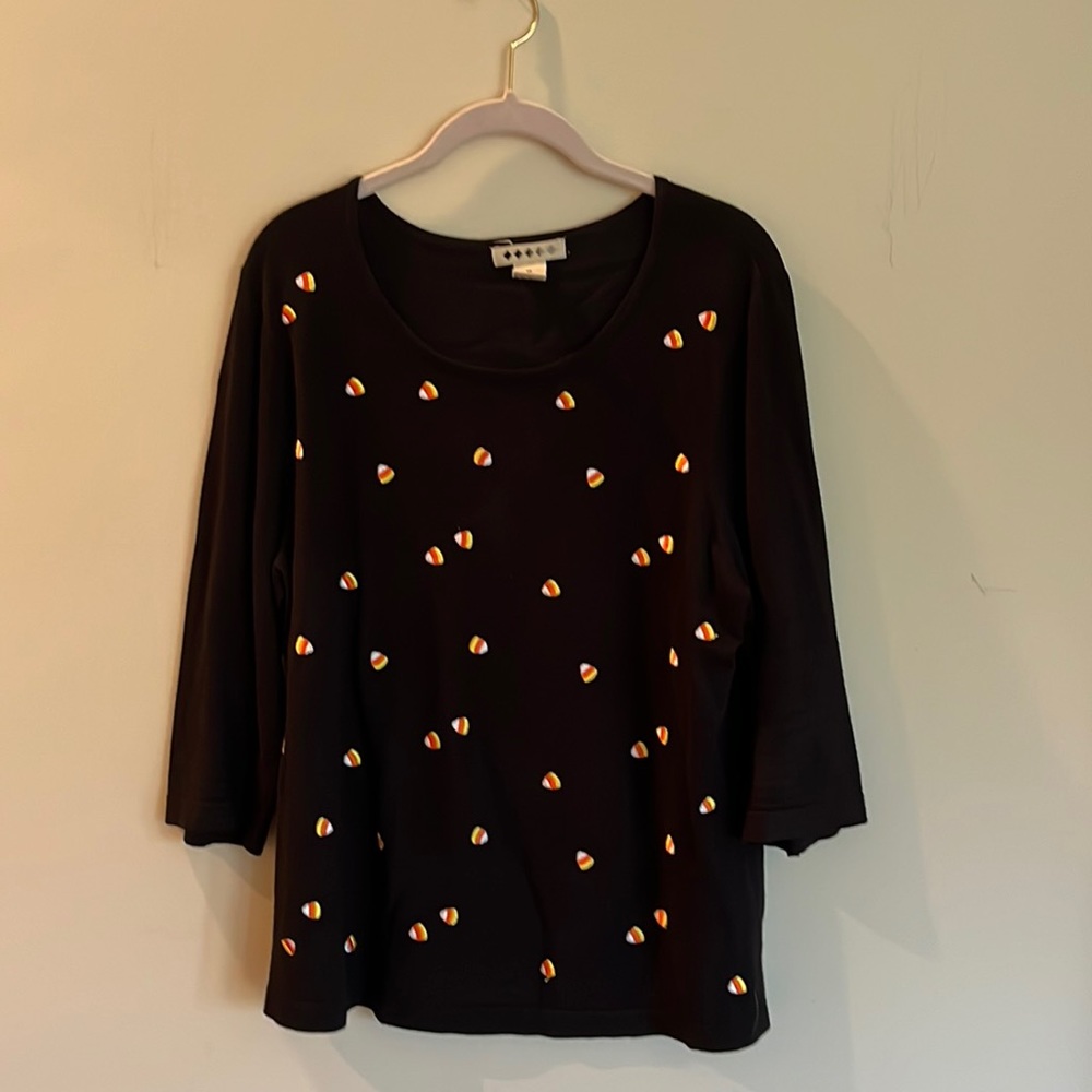 Happy Halloween!! Candy corn fine gauge sweater